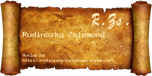 Rudinszky Zsigmond névjegykártya